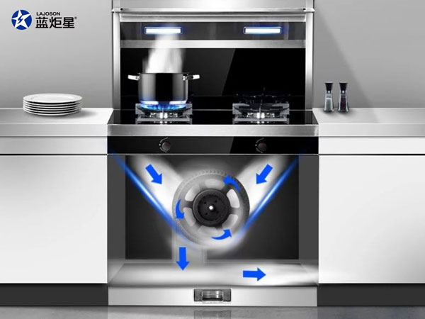 側吸下排，遠離廚房油煙