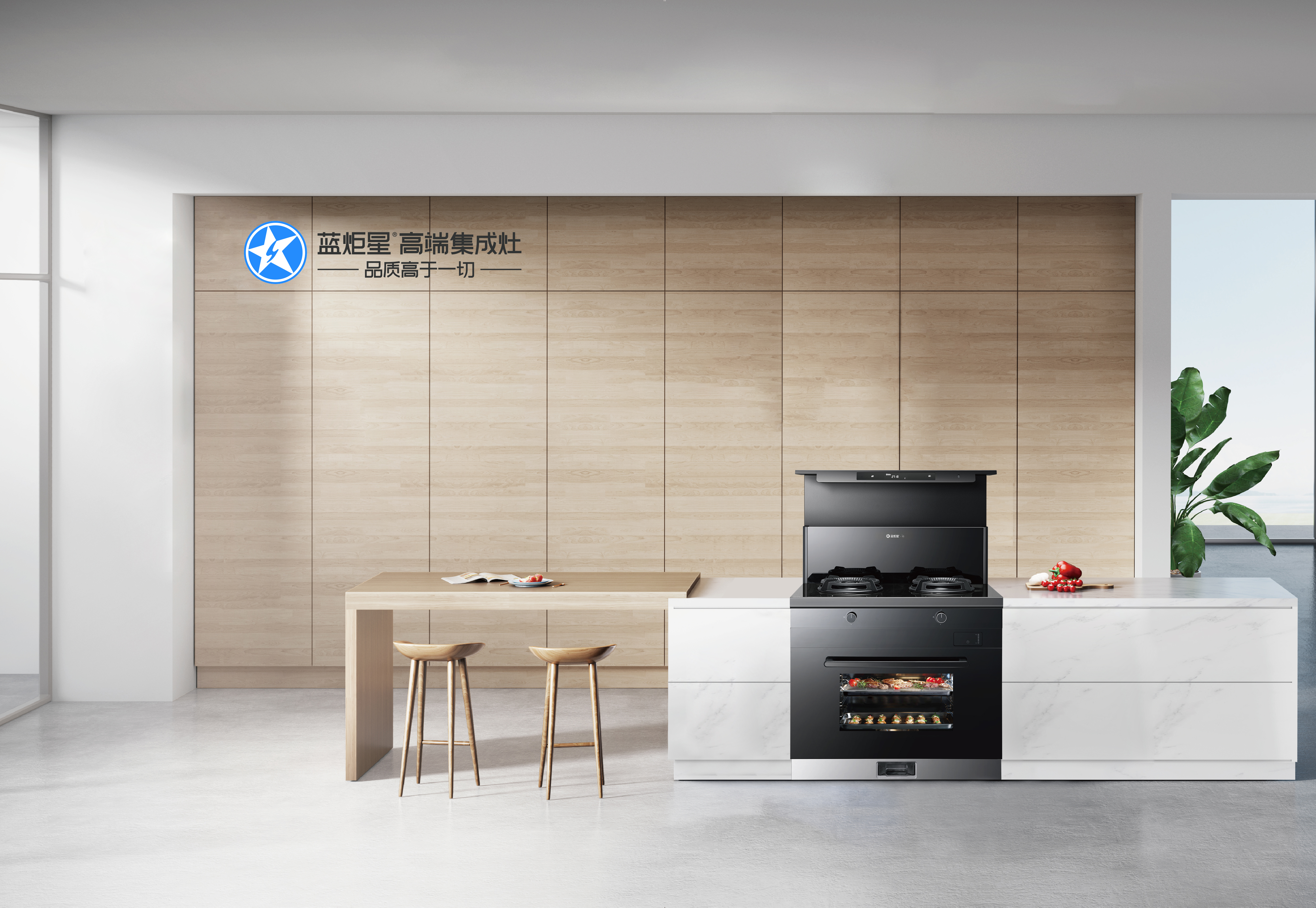 藍(lán)炬星蒸烤集成灶廚房